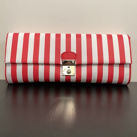 Browns red and white striped clutch - Picture 11 of 11